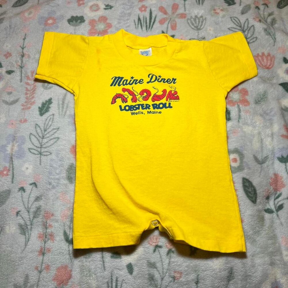 Rabbit Skins Vintage 90s Baby Romper Onesie 12-18 month Maine Souvenir Y2K Retro